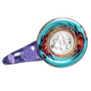 Shop Kevin Howell - Martini Slide - 4 Hole - 14mm - Aqua Multi Color w/ Purple Lollipop in australian
