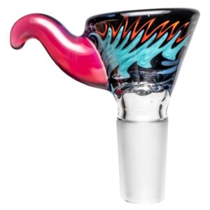 Shop Kevin Howell - Martini Slide - 4 Hole - 14mm - Aqua, Red & Purple Linework w/ Telemagenta in australian