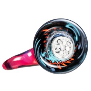 Shop Kevin Howell - Martini Slide - 4 Hole - 14mm - Aqua, Red & Purple Linework w/ Telemagenta in australian