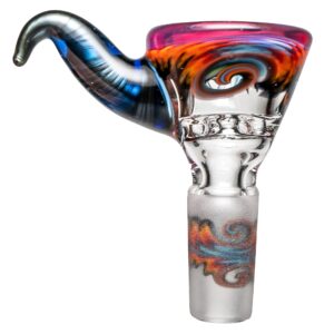 Shop Kevin Howell - Martini Slide w/ Worked Joint - 4 Hole - 14mm - Bipolar w/ Silver & Blue in australian