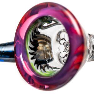 Shop Kevin Howell - Martini Slide w/ Worked Joint - 4 Hole - 14mm - Bipolar w/ Silver & Blue in australian