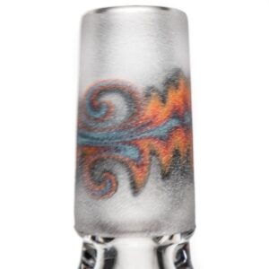 Shop Kevin Howell - Martini Slide w/ Worked Joint - 4 Hole - 14mm - Bipolar w/ Silver & Blue in australian