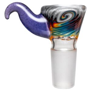 Shop Kevin Howell - Martini Slide - 4 Hole - 18mm - Smoke & Rainbow Linework w/ Purple Lollipop in australian