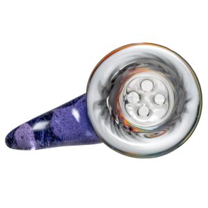 Shop Kevin Howell - Martini Slide - 4 Hole - 18mm - Smoke & Rainbow Linework w/ Purple Lollipop in australian