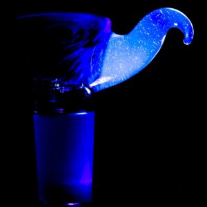 Shop Kevin Howell - Martini Slide - 4 Hole - 18mm - Purple & Rainbow Linework w/ UV Blu V in australian