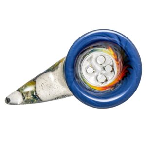 Shop Kevin Howell - Martini Slide - 4 Hole - 18mm - Purple & Rainbow Linework w/ UV Blu V in australian