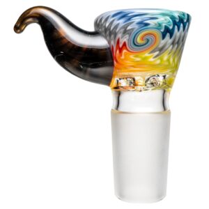 Shop Kevin Howell - Martini Slide - 4 Hole - 18mm - Smoke & Fruit Stripe Linework w/ Electrum in australian