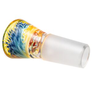 Shop Kevin Howell - Martini Slide - 4 Hole - 18mm - Lemon Drop & Fruit Stripe Linework w/ Pink Slyme in australian