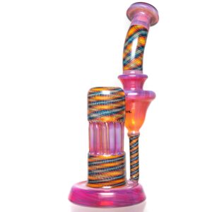 Shop Leisure - Worked Pillar Recycler - Yellow Orange Elvis w/ Fire & Ice Retti in australian