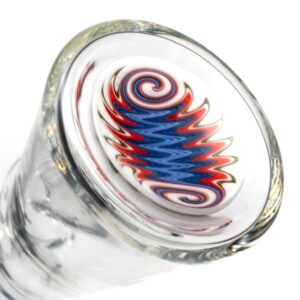 Shop Nes Glass - Mini Tube - Reversal Bottom - Fire Water w/ Red & Purple Wag in australian