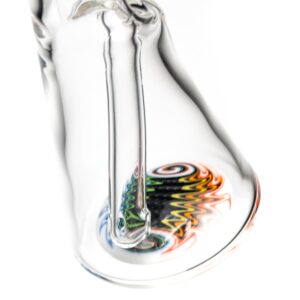 Shop Nes Glass - Mini Tube - Reversal Bottom - Grape w/ Black Rainbow Wag in australian
