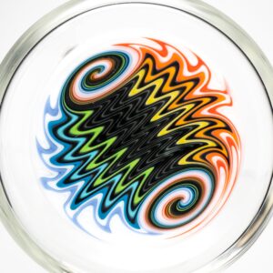 Shop Nes Glass - Mini Tube - Reversal Bottom - Grape w/ Black Rainbow Wag in australian