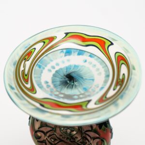 Shop Liberty - Stemless Disc Bubbler - Blue Stardust, Green, Red & White in australian