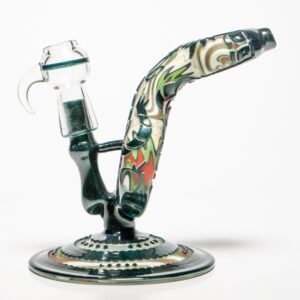 Shop Liberty - Stemless Disc Bubbler - Blue Stardust, Green, Red & White in australian