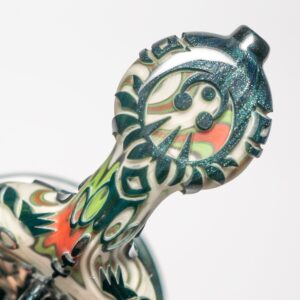 Shop Liberty - Stemless Disc Bubbler - Blue Stardust, Green, Red & White in australian