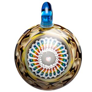 Shop Steve H Glass - Clear Carve Pendant - Rainbow Burst - Double Amber Purple in australian