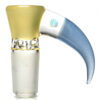 Shop Unity Glassworks - 3 Hole Opal Horn Slide - 14mm - CFL Pastel Serum & Blue Satin in australian