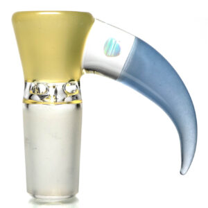 Shop Unity Glassworks - 3 Hole Opal Horn Slide - 14mm - CFL Pastel Serum & Blue Satin in australian