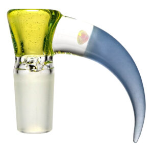 Shop Unity Glassworks - 3 Hole Opal Horn Slide - 14mm - CFL Sunset Slyme & Blue Satin in australian