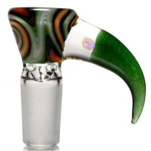 Shop Unity Glassworks - 3 Hole Worked Opal Horn Slide - 14mm - Fire Earth & Green Stardust in australian