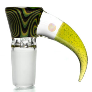 Shop Unity Glassworks - 3 Hole Worked Opal Horn Slide - 14mm - Army & SS. Slyme in australian