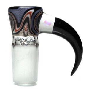Shop Unity Glassworks - 4 Hole Worked Opal Horn Slide - 18mm - Shadow & Galaxy in australian