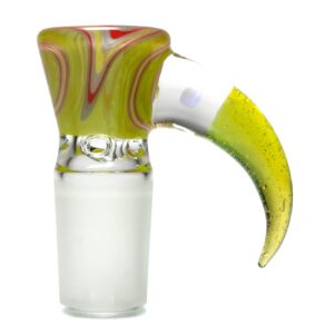 Shop Unity Glassworks - 4 Hole Worked Opal Horn Slide - 18mm - Watermelon & SS. Slyme in australian