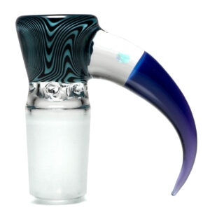 Shop Unity Glassworks - 4 Hole Worked Opal Horn Slide - 18mm - Black Ice & Royal Jelly in australian