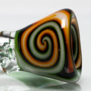 Shop Unity Glassworks - 3 Hole Worked Opal Horn Slide - 14mm - Fire Earth & Green Stardust in australian