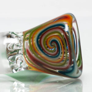 Shop Unity Glassworks - 3 Hole Worked Opal Horn Slide - 14mm - Clear Rainbow & Exp. Green in australian