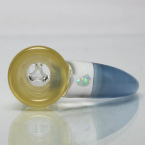Shop Unity Glassworks - 3 Hole Opal Horn Slide - 14mm - CFL Pastel Serum & Blue Satin in australian