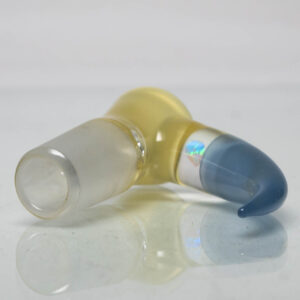Shop Unity Glassworks - 3 Hole Opal Horn Slide - 14mm - CFL Pastel Serum & Blue Satin in australian