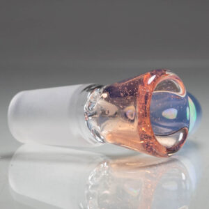 Shop Unity Glassworks - 3 Hole Opal Horn Slide - 14mm - CFL Sunset Slyme & Blue Satin in australian