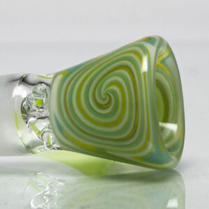 Shop Unity Glassworks - 3 Hole Worked Opal Horn Slide - 14mm - Green White & Antidote in australian