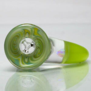 Shop Unity Glassworks - 3 Hole Worked Opal Horn Slide - 14mm - Green White & Antidote in australian