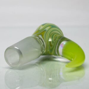 Shop Unity Glassworks - 3 Hole Worked Opal Horn Slide - 14mm - Green White & Antidote in australian