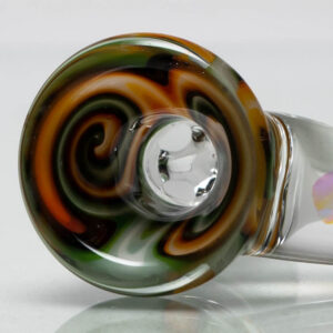 Shop Unity Glassworks - 3 Hole Worked Opal Horn Slide - 14mm - Fire Earth & Green Stardust in australian
