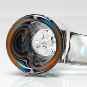 Shop Unity Glassworks - 4 Hole Worked Opal Horn Slide - 18mm - Beach Jailhouse & Blue SD. in australian