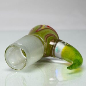 Shop Unity Glassworks - 4 Hole Worked Opal Horn Slide - 18mm - Watermelon & SS. Slyme in australian