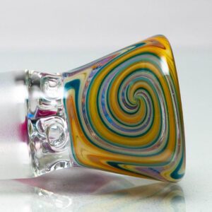 Shop Unity Glassworks - 4 Hole Worked Opal Horn Slide - 18mm - Yellow Blue & Stargazer in australian