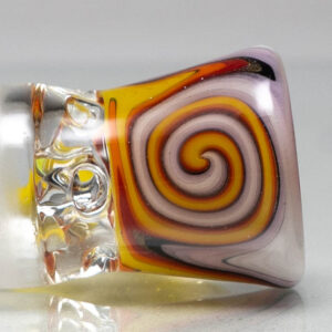 Shop Unity Glassworks - 4 Hole Worked Opal Horn Slide - 18mm - White Fire & CFL Terps in australian