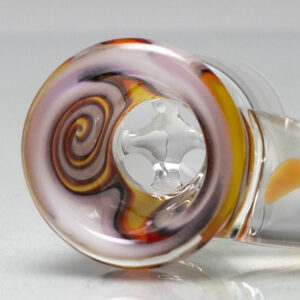 Shop Unity Glassworks - 4 Hole Worked Opal Horn Slide - 18mm - White Fire & CFL Terps in australian