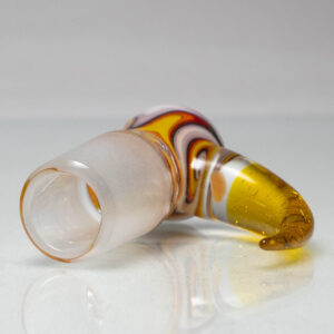 Shop Unity Glassworks - 4 Hole Worked Opal Horn Slide - 18mm - White Fire & CFL Terps in australian