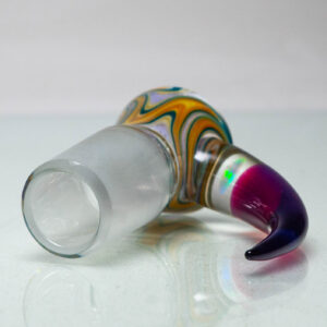 Shop Unity Glassworks - 4 Hole Worked Opal Horn Slide - 18mm - Yellow Blue & Stargazer in australian