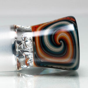 Shop Unity Glassworks - 4 Hole Worked Opal Horn Slide - 18mm - Fire Ice & Blue Stardust in australian