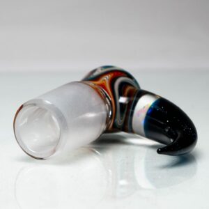 Shop Unity Glassworks - 4 Hole Worked Opal Horn Slide - 18mm - Fire Ice & Blue Stardust in australian