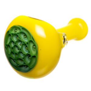 Shop Orian - Honeycomb Air Trap Spoon Pipe - Canary & Jade in australian