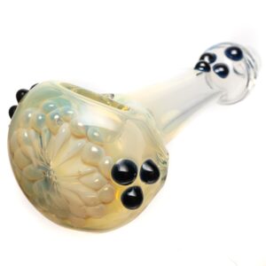 Shop Orian - Honeycomb Spoon Pipe - Silver Fume w/ Blue Accents in australian
