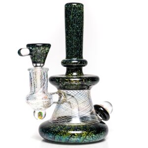 Shop Crux Glass - Banger Hanger - Green Dichro w/ Rainbow Retti in australian