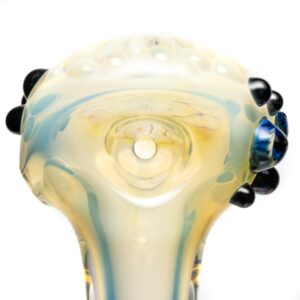 Shop Orian - Honeycomb Spoon Pipe - Silver Fume w/ Blue Accents in australian